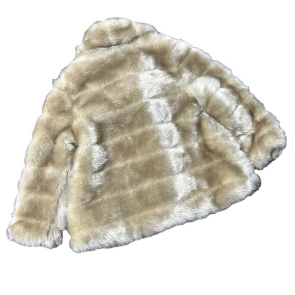Kate Spade Kids Faux Fur Coat 24M Light Brown Collared - Picture 3 of 9